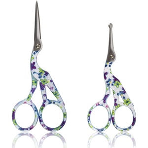 image:imageStork Bird Rounded Safety Tip Embroidery Craft Stainless Steel Crane Scissors  Red  2 PairsPurple