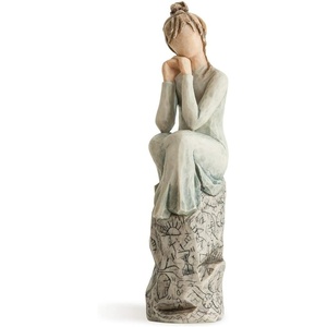 image:imageWillow Tree Quietly Sculpted HandPainted Figure  Cast from a Susan Lordi Original Carving Gift Offering Comfort Peace Support and Inner Strength Includes Enclosure CardPatience