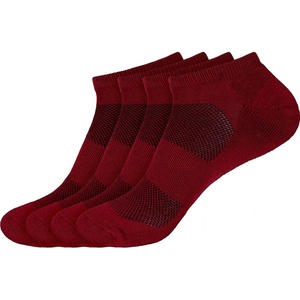 image:imageWomens Rayon from Bamboo Fiber Colored Sports Superior Wicking Athletic Ankle Socks  4 Pair Value PackMaroon