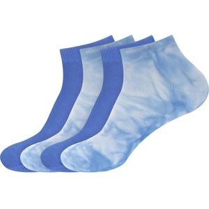 image:imageWomens Rayon from Bamboo Fiber Colored Sports Superior Wicking Athletic Ankle Socks  4 Pair Value PackTie Dye Blue