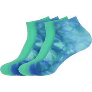 image:imageWomens Rayon from Bamboo Fiber Colored Sports Superior Wicking Athletic Ankle Socks  4 Pair Value PackTie Dye Blue Green