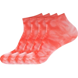 image:imageWomens Rayon from Bamboo Fiber Colored Sports Superior Wicking Athletic Ankle Socks  4 Pair Value PackTie Dye Red