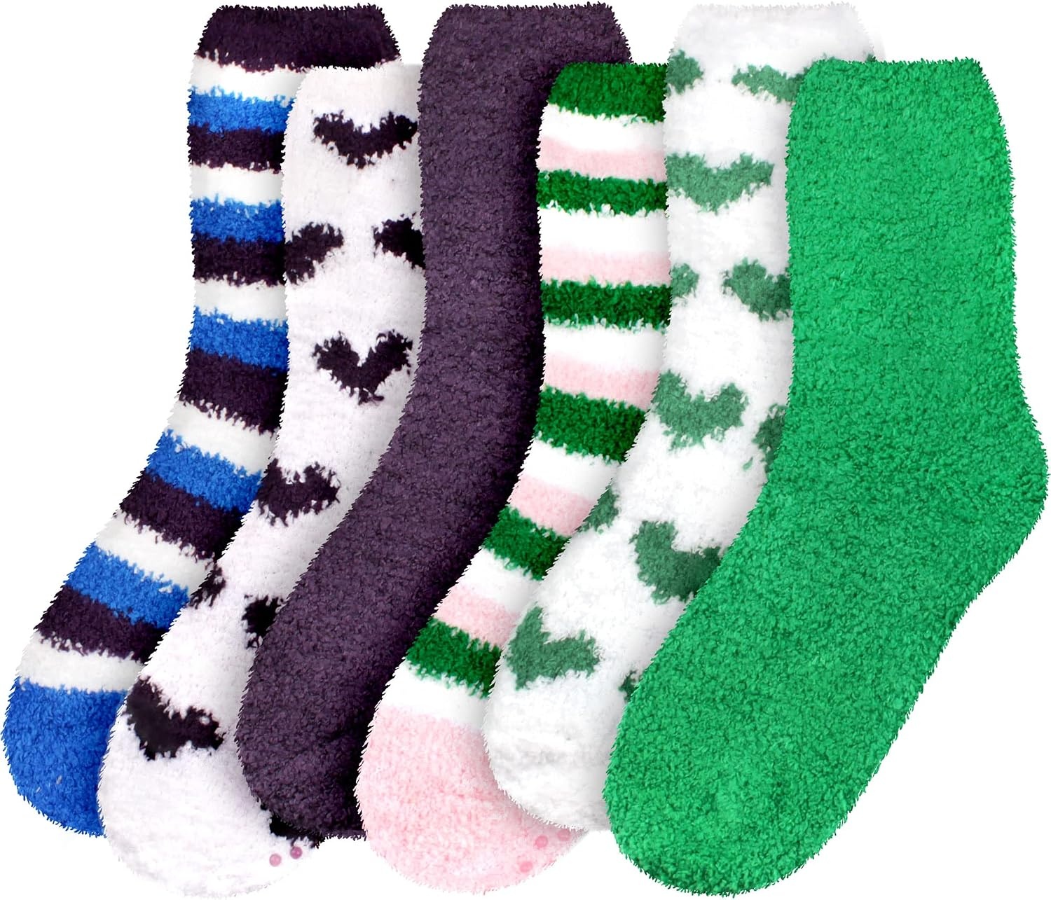 image:imageBambooMN Colorful Fuzzy Socks  Assorted Super Soft Warm Microfiber Comfy Home Socks  Value Pack6 Pair Assortment Hc