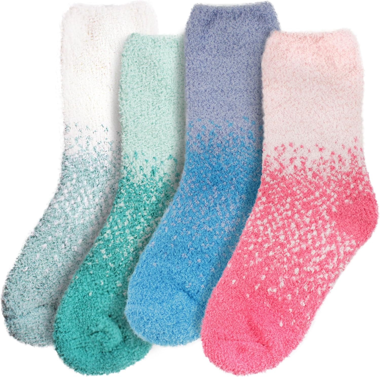 image:imageBambooMN Colorful Fuzzy Socks  Assorted Super Soft Warm Microfiber Comfy Home Socks  Value PackAssortment 4a