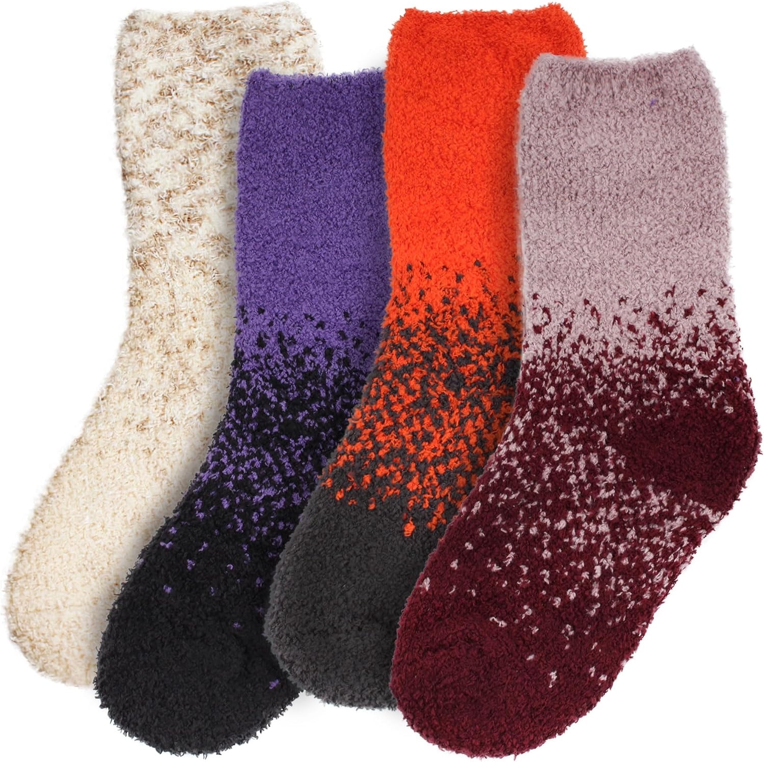 image:imageBambooMN Colorful Fuzzy Socks  Assorted Super Soft Warm Microfiber Comfy Home Socks  Value PackAssortment 4c