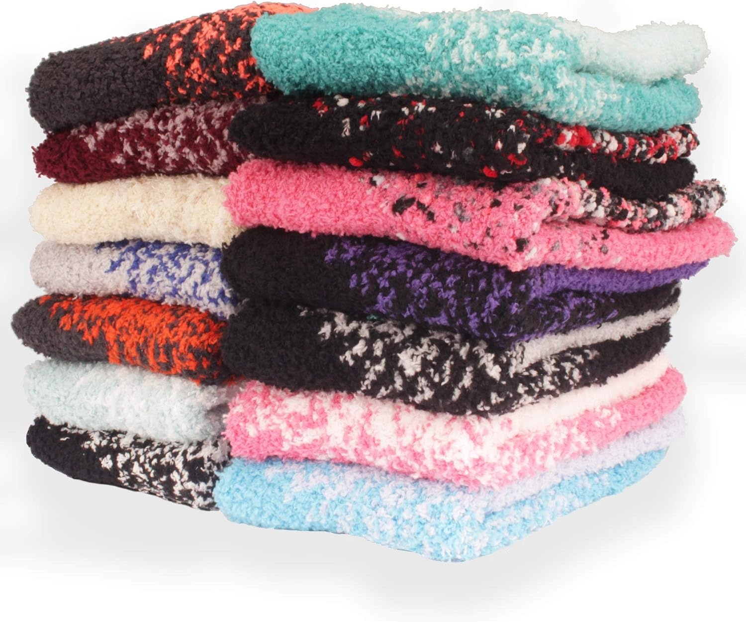 image:imageBambooMN Colorful Fuzzy Socks  Assorted Super Soft Warm Microfiber Comfy Home Socks  Value PackAssortment 4d