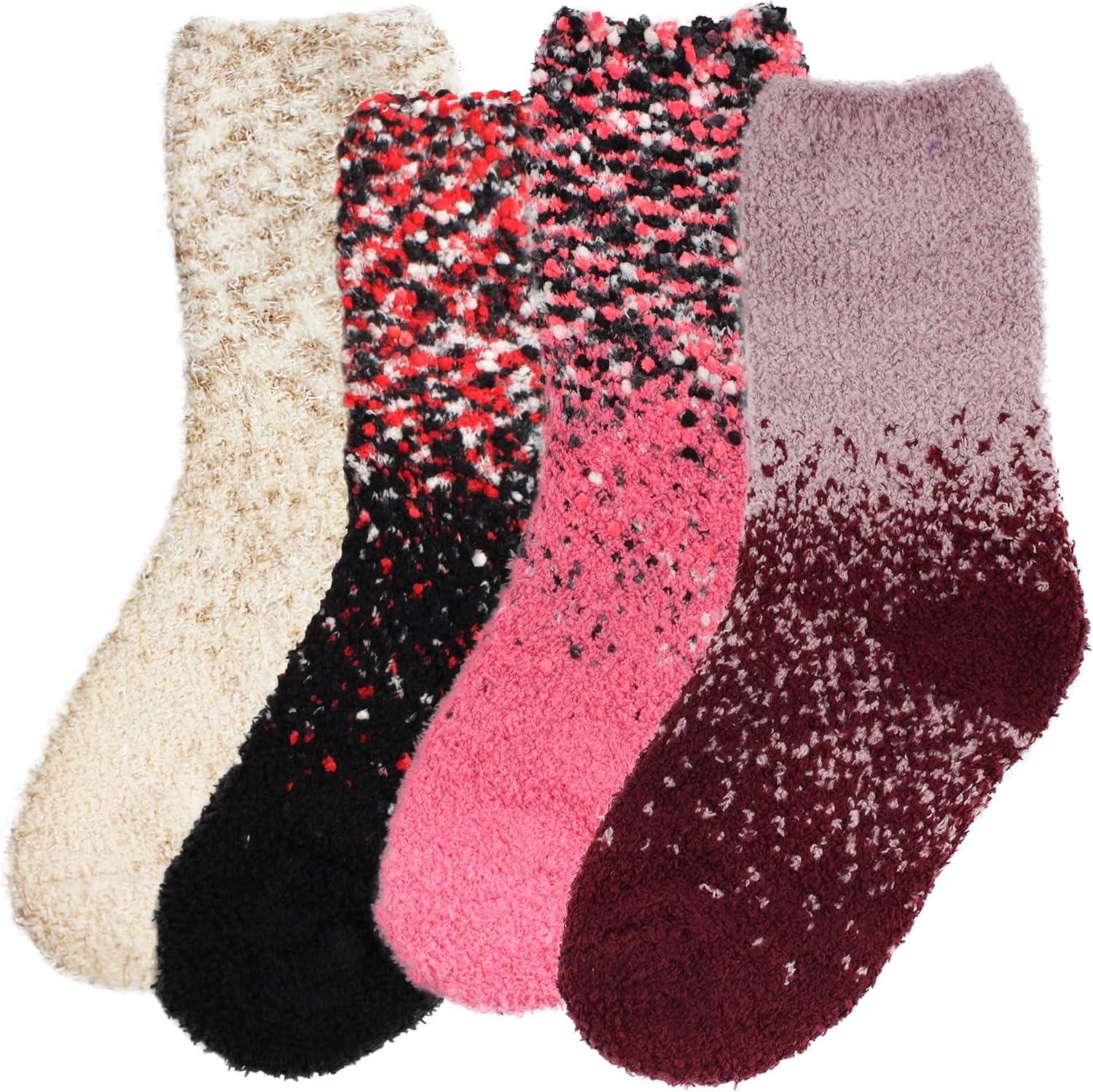 image:imageBambooMN Colorful Fuzzy Socks  Assorted Super Soft Warm Microfiber Comfy Home Socks  Value PackAssortment 4d