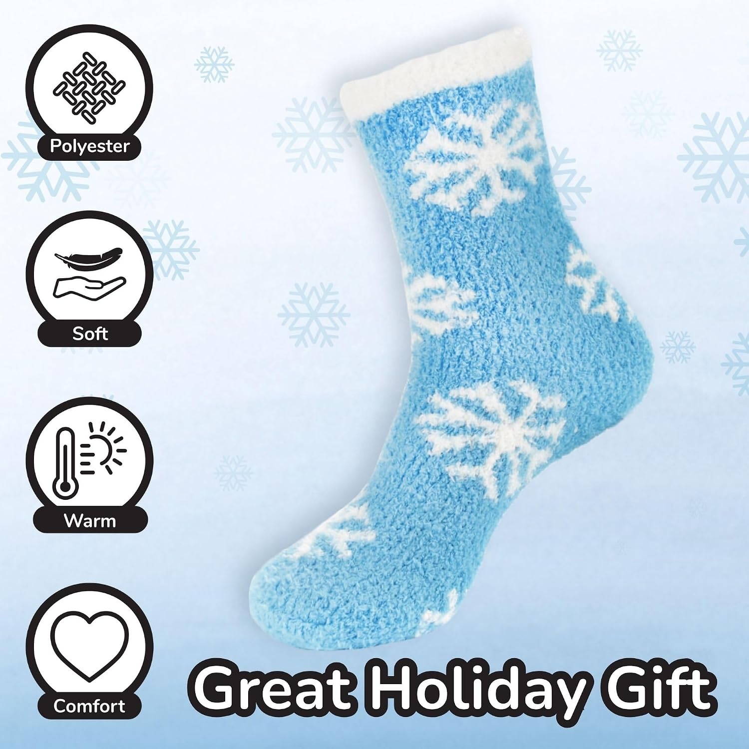 image:imageBambooMN Colorful Fuzzy Socks  Assorted Super Soft Warm Microfiber Comfy Home Socks  Value PackAssortment 6b