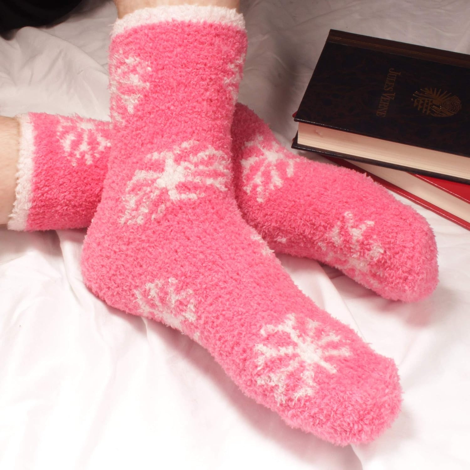 image:imageBambooMN Colorful Fuzzy Socks  Assorted Super Soft Warm Microfiber Comfy Home Socks  Value PackAssortment 6b