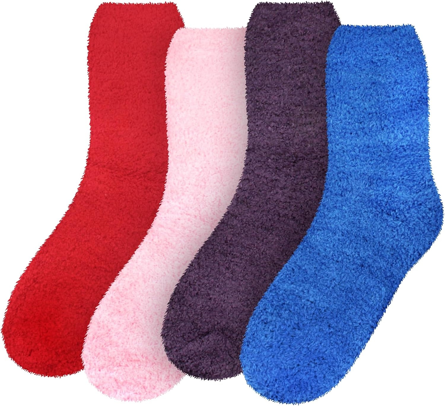 image:imageBambooMN Colorful Fuzzy Socks  Assorted Super Soft Warm Microfiber Comfy Home Socks  Value PackAssortment 96