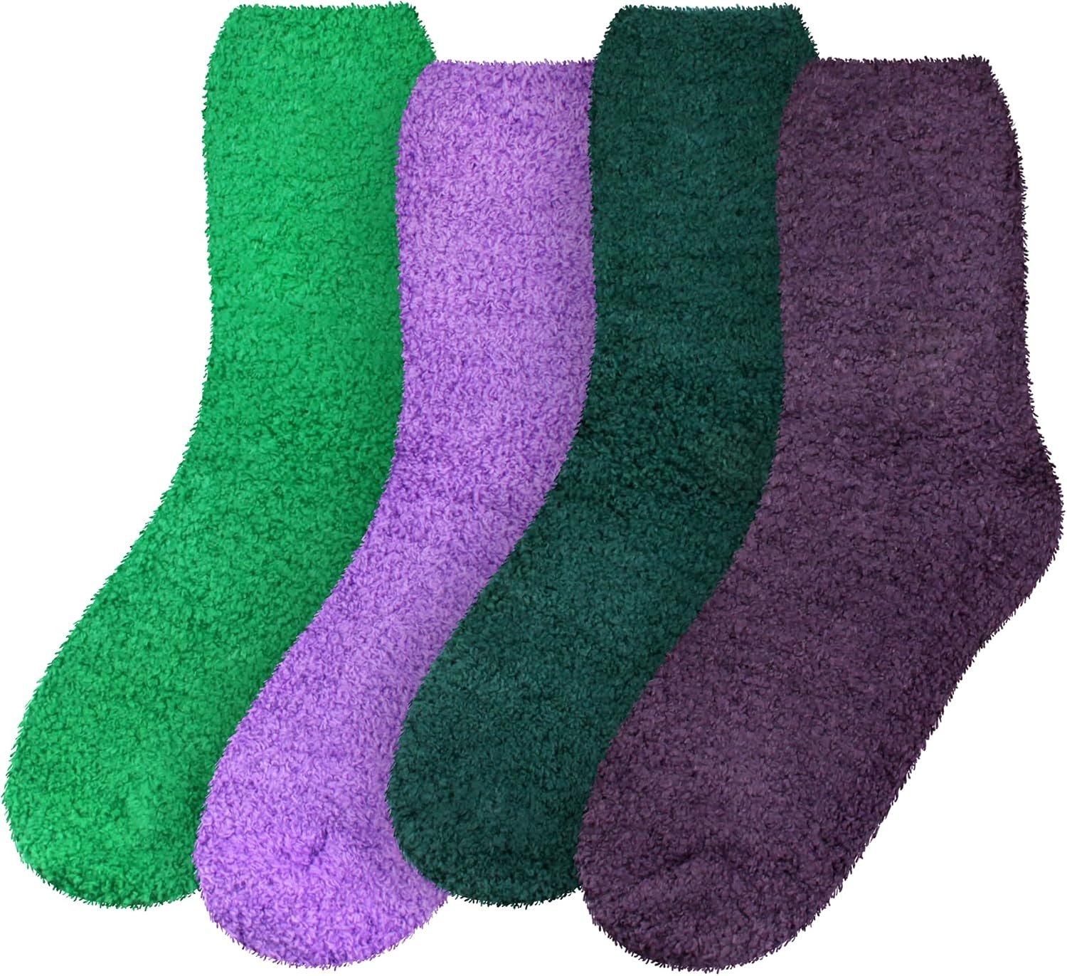 image:imageBambooMN Colorful Fuzzy Socks  Assorted Super Soft Warm Microfiber Comfy Home Socks  Value PackAssortment 97