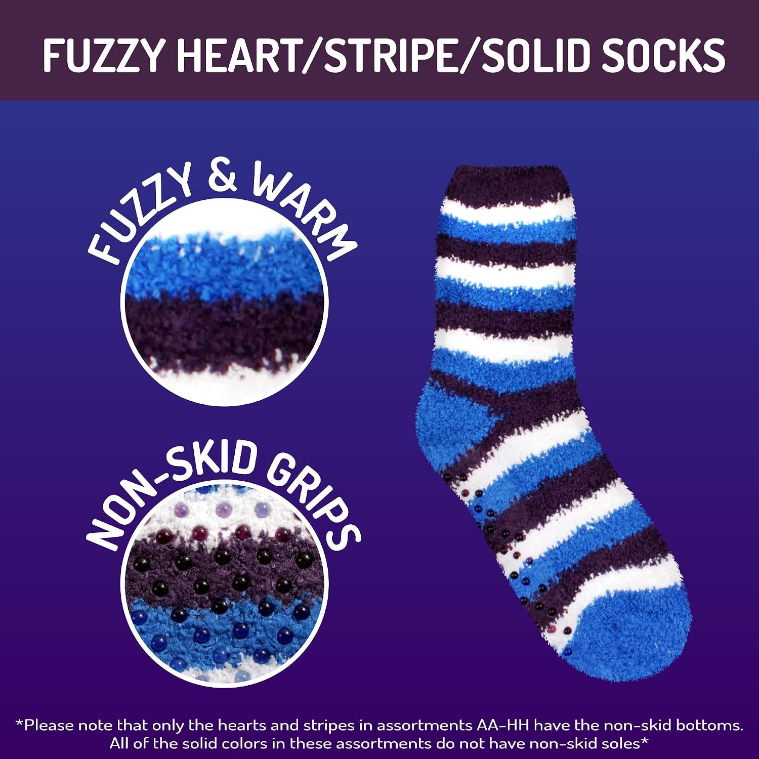image:imageBambooMN Colorful Fuzzy Socks  Assorted Super Soft Warm Microfiber Comfy Home Socks  Value PackAssortment 98
