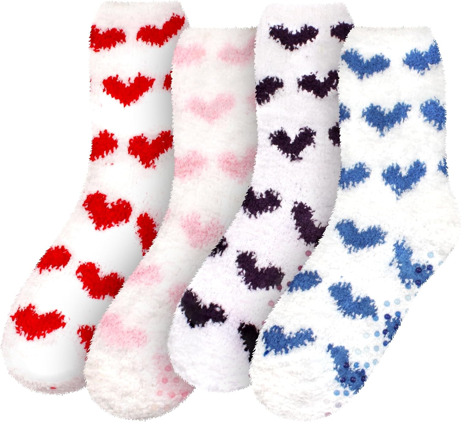 image:imageBambooMN Colorful Fuzzy Socks  Assorted Super Soft Warm Microfiber Comfy Home Socks  Value PackAssortment 98