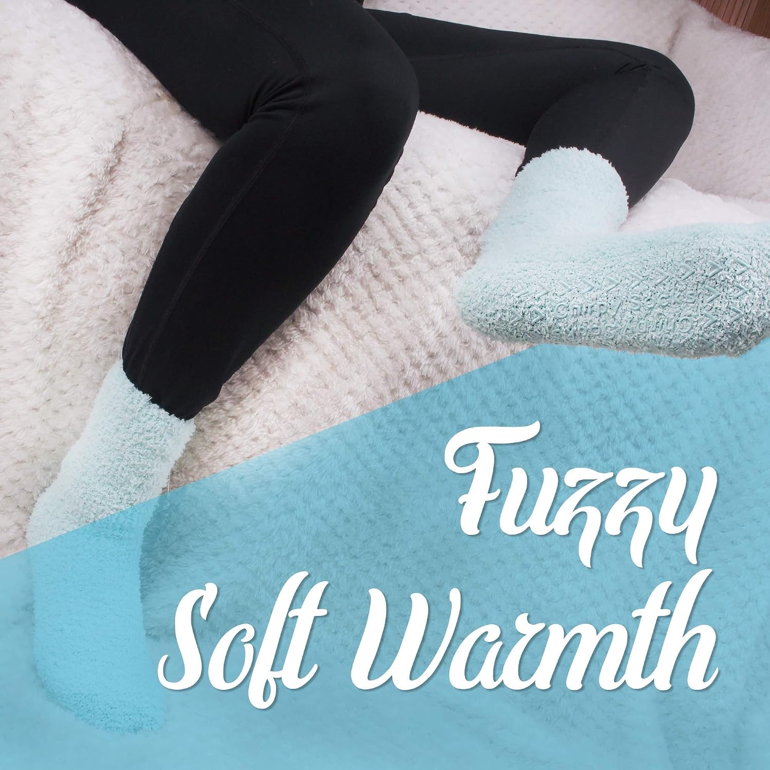 image:imageBambooMN Colorful Fuzzy Socks  Assorted Super Soft Warm Microfiber Comfy Home Socks  Value PackAssortment C6