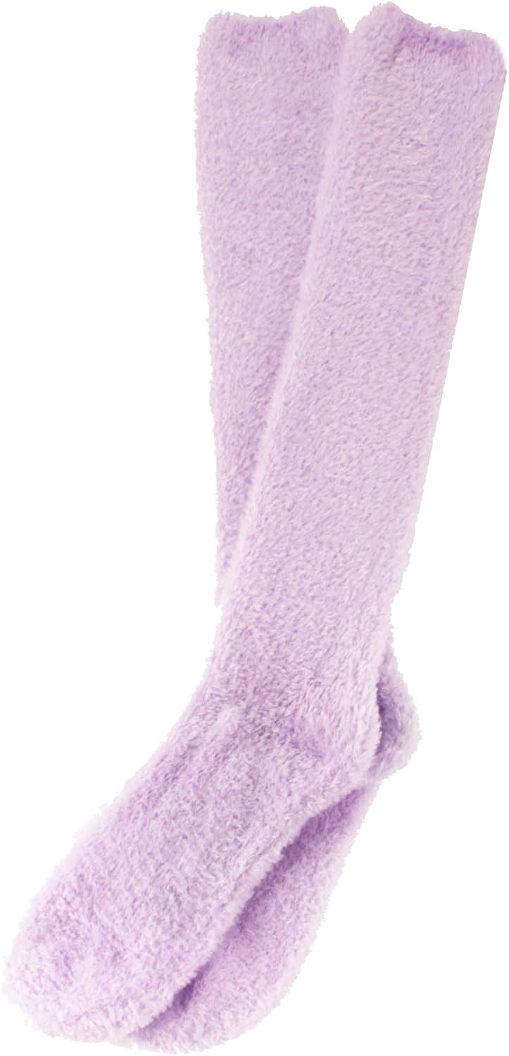 image:imageBambooMN Womens Fuzzy Knee High Socks  Polka Dots and Solid Colors  2 Sizes  1 Pair PackAssortment B