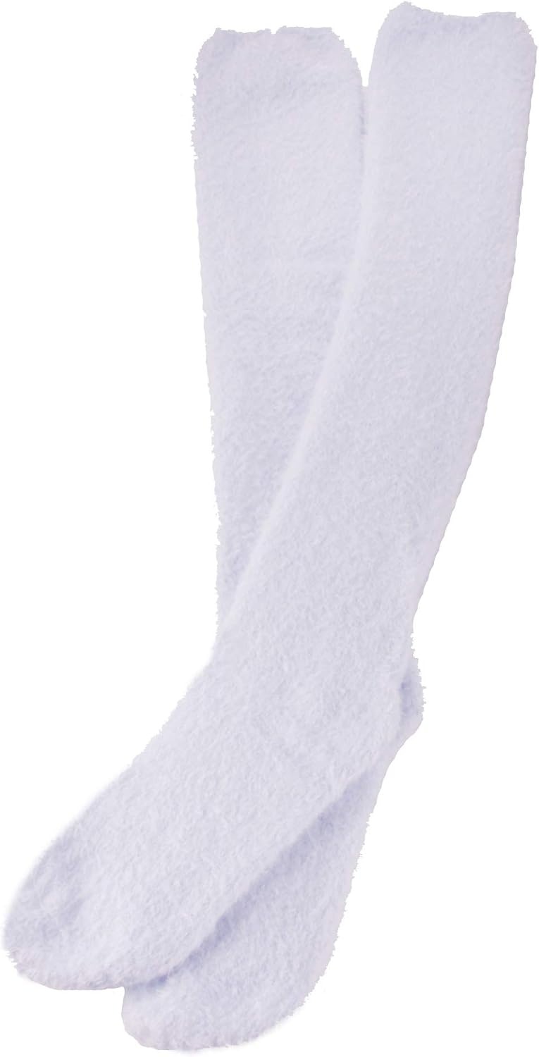 image:imageBambooMN Womens Fuzzy Knee High Socks  Polka Dots and Solid Colors  2 Sizes  1 Pair PackAssortment a