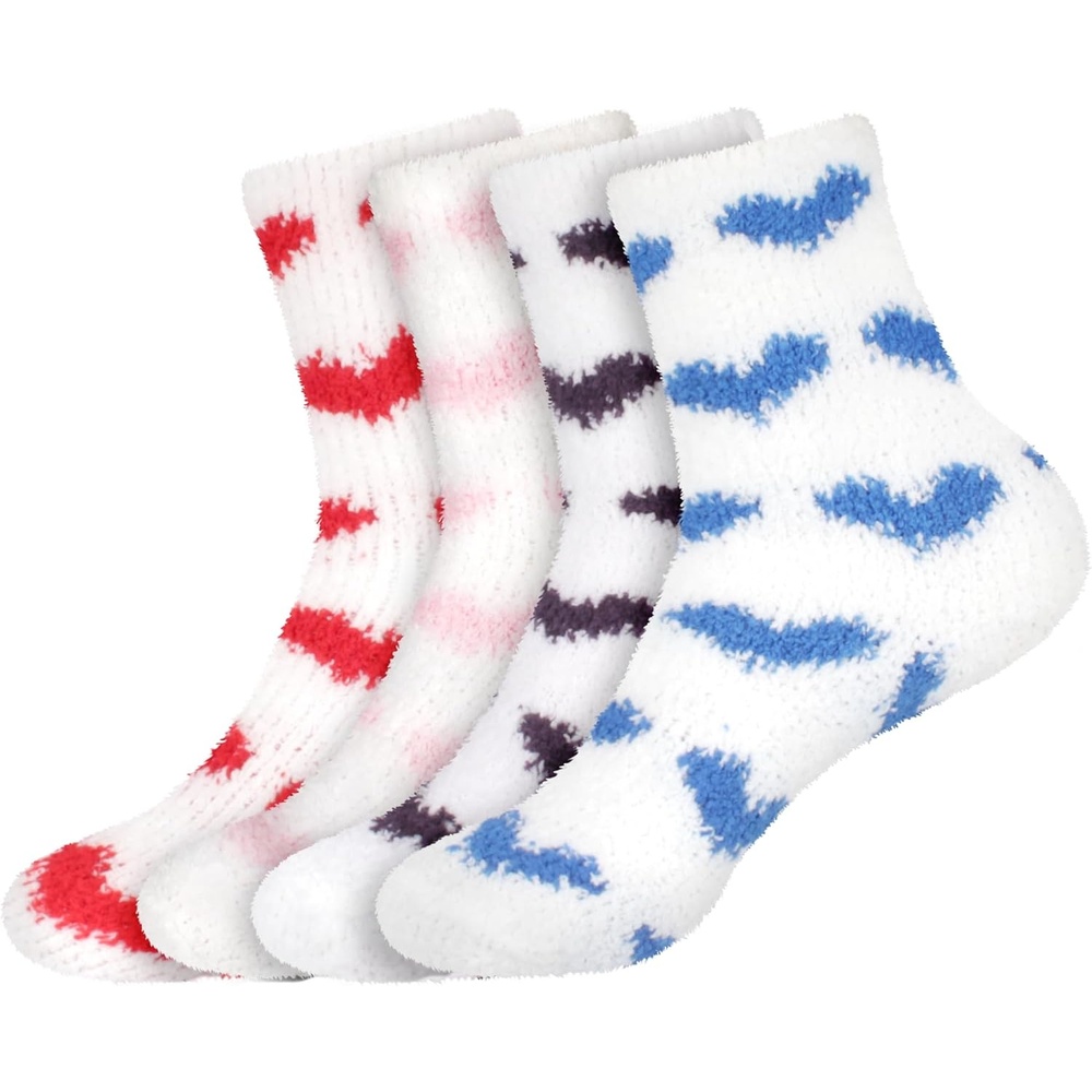 image:imageBambooMN Colorful Fuzzy Socks  Assorted Super Soft Warm Microfiber Comfy Home Socks  Value PackAssortment 98
