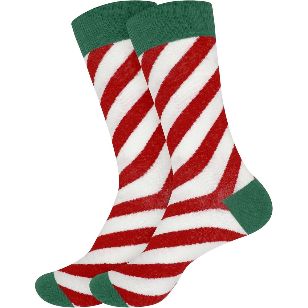 image:imageBambooMN Mens Christmas Socks Cotton Colorful Design Fashion Novelty Dress Xmas Theme Socks  Assorted PacksXmas Colors