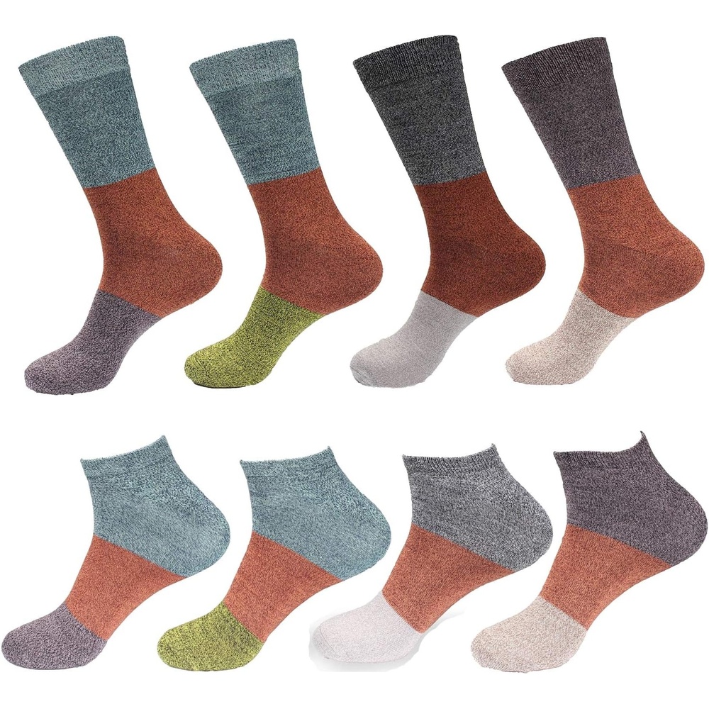 image:imageBambooMN Mens Rayon from Bamboo Fiber Classic Vintage Style Ultra Style Crew Ankle Socks Assortment PacksAssortment 8a