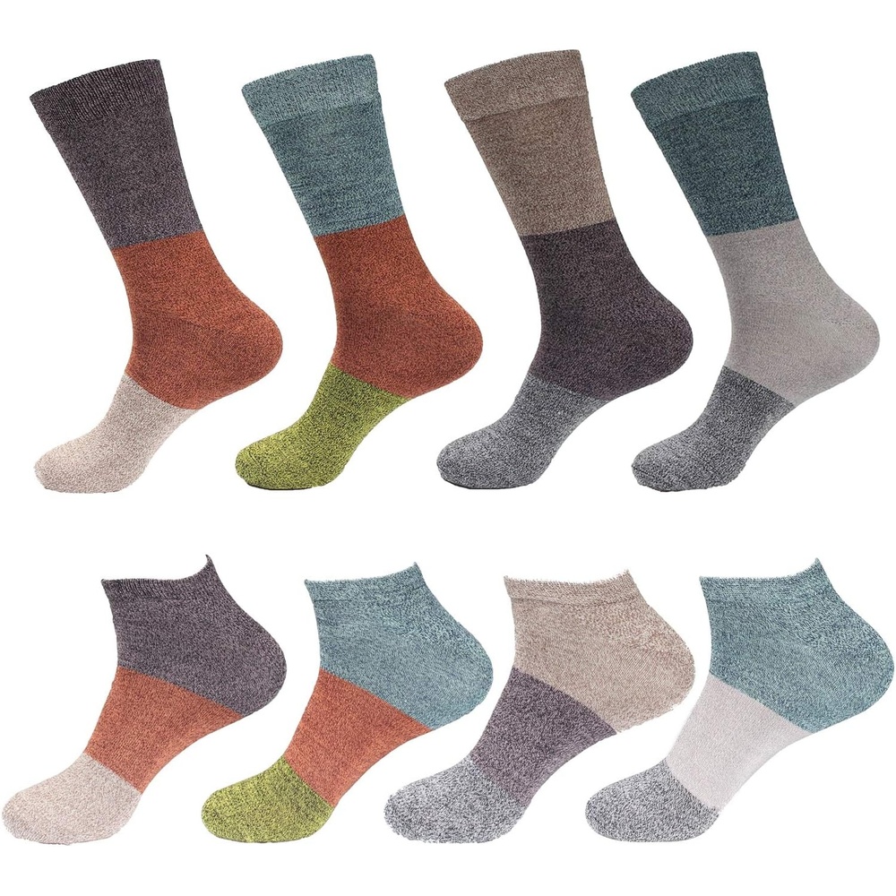 image:imageBambooMN Mens Rayon from Bamboo Fiber Classic Vintage Style Ultra Style Crew Ankle Socks Assortment PacksAssortment 8d