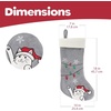 image:imageBambooMN 18 Classic Embroidered Sequined Christmas Stocking  Snowman  3 Units15 Naughty Cat Grey