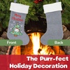 image:imageBambooMN 18 Classic Embroidered Sequined Christmas Stocking  Snowman  3 Units16 Naughty Cat Plaid