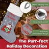 image:imageBambooMN 18 Classic Embroidered Sequined Christmas Stocking  Snowman  3 Units16 Naughty Cat Plaid