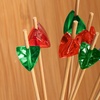 image:imageBambooMN 59 Bamboo Acrylic Gem Christmas Picks Skewers Party and Event Supplies for Desserts Drinks hors doeuvres  Red and Green Colors  200 Pieces200