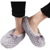 image:imageBambooMN Adult Soft Touch Tufted NonSlip SlipOn Lined Indoor Travel Cozy House Slippers04 Light Grey Lavender