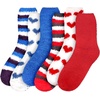 image:imageBambooMN Colorful Fuzzy Socks  Assorted Super Soft Warm Microfiber Comfy Home Socks  Value Pack6 Pair Assortment Ha