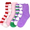 image:imageBambooMN Colorful Fuzzy Socks  Assorted Super Soft Warm Microfiber Comfy Home Socks  Value Pack6 Pair Assortment Hb