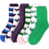image:imageBambooMN Colorful Fuzzy Socks  Assorted Super Soft Warm Microfiber Comfy Home Socks  Value Pack6 Pair Assortment Hc