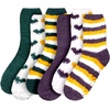 image:imageBambooMN Colorful Fuzzy Socks  Assorted Super Soft Warm Microfiber Comfy Home Socks  Value Pack6 Pair Assortment Hd