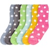 image:imageBambooMN Colorful Fuzzy Socks  Assorted Super Soft Warm Microfiber Comfy Home Socks  Value PackPolka Dot Assortment F