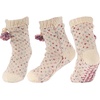 image:imageBambooMN Extra Thick Cozy Fuzzy Animal Thermal Cabin Plush Fleecelined Knitted Crew SocksColor 01 Beige Rainbow