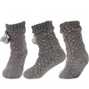 image:imageBambooMN Extra Thick Cozy Fuzzy Animal Thermal Cabin Plush Fleecelined Knitted Crew SocksColor 02 Colorful Grey