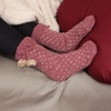 image:imageBambooMN Extra Thick Cozy Fuzzy Animal Thermal Cabin Plush Fleecelined Knitted Crew SocksColor 03 Brown Maroon