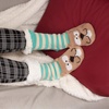 image:imageBambooMN Extra Thick Cozy Fuzzy Animal Thermal Cabin Plush Fleecelined Knitted Crew SocksThermal  Asst J