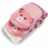 image:imageBambooMN Extra Thick Cozy Fuzzy Animal Thermal Cabin Plush Fleecelined Knitted Crew SocksThermal  Pink Pig 31