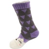 image:imageBambooMN Extra Thick Cozy Fuzzy Animal Thermal Cabin Plush Fleecelined Knitted Crew SocksThermal  Purple Wolf