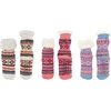 image:imageBambooMN Extra Thick Soft Cozy Fuzzy Thermal Cabin Plush Fleecelined Fur Cuff Knitted Crew SocksThermal  Asst C