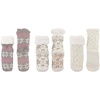 image:imageBambooMN Extra Thick Soft Cozy Fuzzy Thermal Cabin Plush Fleecelined Fur Cuff Knitted Crew SocksThermal  Asst D