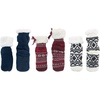 image:imageBambooMN Extra Thick Soft Cozy Fuzzy Thermal Cabin Plush Fleecelined Fur Cuff Knitted Crew SocksThermal  Asst E