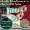 image:imageBambooMN Extra Thick Soft Cozy Fuzzy Thermal Cabin Plush Fleecelined Fur Cuff Knitted Crew SocksThermal  Color 11d