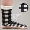 image:imageBambooMN Mens Cabin Double Layer Thick Soft Warm Fuzzy Comfy Home Socks 1 PairGingham Plaid