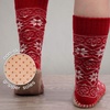 image:imageBambooMN Mens Cabin Double Layer Thick Soft Warm Fuzzy Comfy Home Socks 1 PairNordic Red
