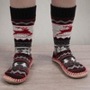 image:imageBambooMN Mens Cabin Double Layer Thick Soft Warm Fuzzy Comfy Home Socks 1 PairRed Reindeer
