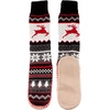 image:imageBambooMN Mens Cabin Double Layer Thick Soft Warm Fuzzy Comfy Home Socks 1 PairRed Reindeer