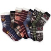 image:imageBambooMN Mens Cabin Double Layer Thick Soft Warm Fuzzy Comfy Home Socks 1 PairStyle 09