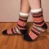 image:imageBambooMN Mens Cabin Double Layer Thick Soft Warm Fuzzy Comfy Home Socks 3 PairsAsst C